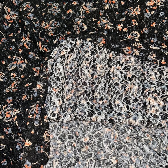 Lauren Ralph Lauren Stretch Lace Ruffled Bib Split Neck Top plus size 2X - Picture 6 of 11